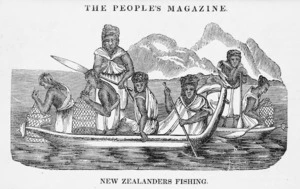 Artist unknown :New Zealanders fishing. [1833].