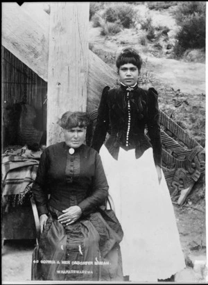 Sophia Hinerangi with her daughter Miriam at Whakarewarewa