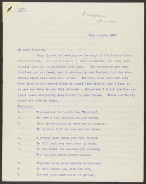 Official correspondence relating to the relief expedition, Morning