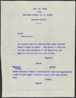 Official correspondence - Telegrams and newspaper cuttings concerning Scott's death