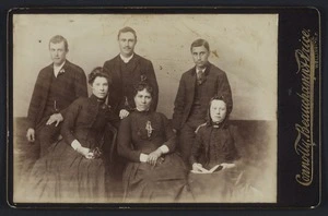 Connolly, Beauchamp & Price (Wellington) fl 1880s :Group portrait of 6 unidentified men and women