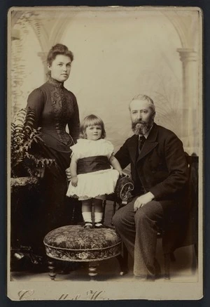 Connolly & Herrmann (Wellington) fl 1887-1889 :Group portrait of unidentified man, woman and child