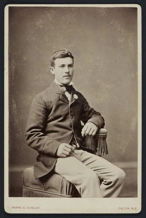 Grand & Dunlop (Christchurch) fl 1878 :Portrait of unidentified man