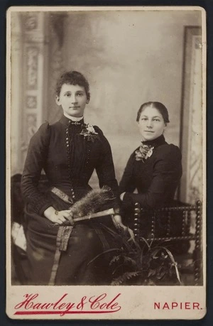 Hawley & Cole (Napier) fl 1880s-1900 :Portrait of two unidentified women