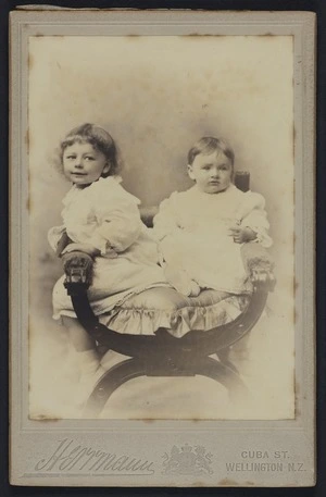 Herrmann (Wellington) fl 1892 :Portrait of Girlie & Baba (Lydia Helen and Isabel Hughes Field ?)