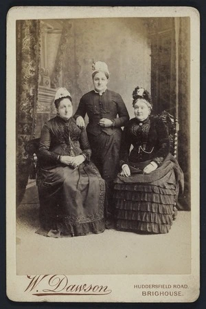 Dawson, W (Brighouse) fl 1860s-1880s :Portrait of 3 unidentified women