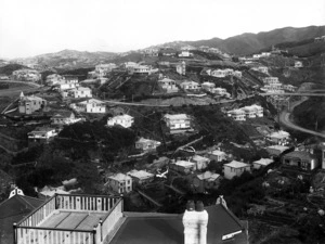 Part 2 of a 3 part panorama looking south over Karori and Northland