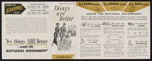 New Zealand National Party: Things are better; let's keep them so! [1954]