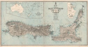 Map of New Zealand : with mountain features in pictorial relief / drawn by W. Deverell.