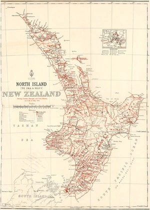 North Island (Te Ika-a-Māui), New Zealand : showing counties, boroughs and town districts as at the 1st May 1932 / drawn by W.G. Harding.