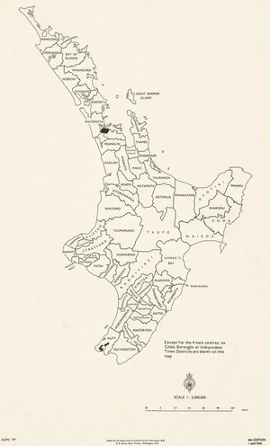 [New Zealand skeleton map showing county boundaries]