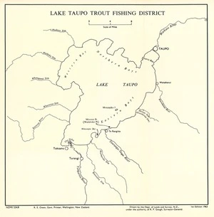Lake TaupoTrout Fishing District / drawn by the Dept. of Lands and Survey, N.Z.