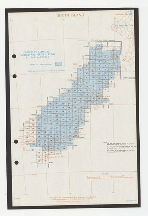 South Island : index to NZMS 177 cadastral series 1:63,360 (1 inch to 1 mile).