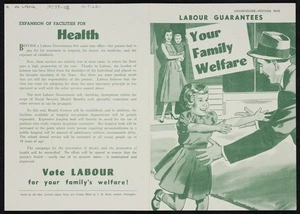 New Zealand Labour Party: Labour guarantees your family welfare [1957?]