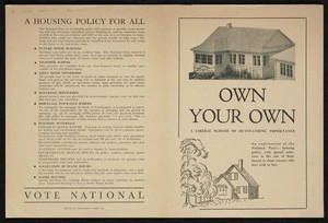 New Zealand National Party: Own your own; a Liberal scheme of outstanding importance. Whitcombe & Tombs Ltd [1946]