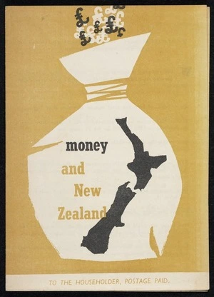 New Zealand Social Credit Political League: Money and New Zealand [1959. Front cover]