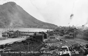 Wharf and railway workshops at Mount Maunganui