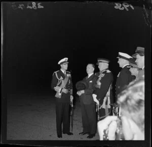The Duke of Edinburgh arriving at Paraparaumu for the 1956 royal visit