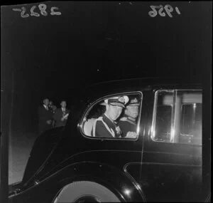 The Duke of Edinburgh arriving at Paraparaumu for the 1956 royal visit