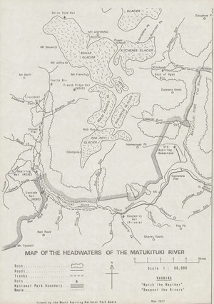Map of the headwaters of the Matukituki River.