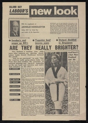 New Zealand Labour Party: Island Bay Labour's new look, ... Are they really brighter?[1963. Page 1]