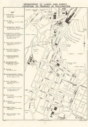 Department of Lands and Survey location of premises in Wellington / drawn by the Department of Lands & Survey.
