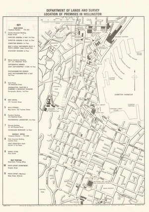 Department of Lands and Survey location of premises in Wellington.