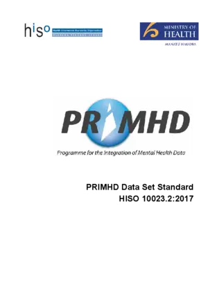 PRIMHD data set standard HISO 10023.2:2017.