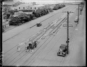 Removal of tram lines, Oriental Bay, Wellington