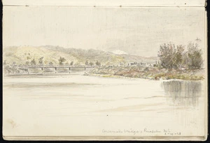 Haylock, Arthur Lagden, 1860-1948 :Aramoho bridge & Ruapehu Mt. 1.4.[19]21