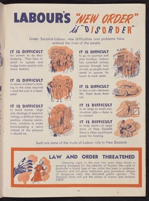 New Zealand National Party: Labour's "New order" is "Disorder". [1949. Page 13]