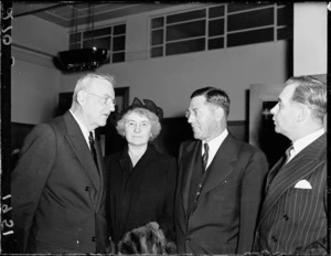John Foster Dulles with his wife and Mr Scotten