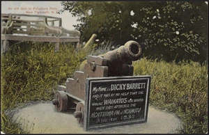 [Postcard]. An old gun in Pukekura Park, New Plymouth, N.Z. Whalley & Co., Photo. Copyright. No. N.P.2. Fergusson Limited [printers. ca 1904-1914]