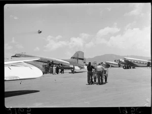 Aeroplanes on the runway at Paraparaumu Airport