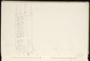 Haylock, Arthur Lagden, 1860-1948 :[Unidentified church tower. ca 1921]