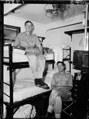 Two soldiers in bunks on board the Ormonde