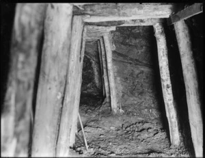 Coal mine interior, possibly Christchurch region