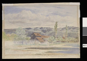 [Richmond, James Crowe], 1822-1898 :[Oast house at Waimea Estuary, Redwoods Valley. ca 1880].