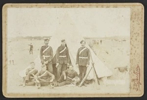 Jackson, E H (Timaru) fl 1880s-1890s :Group photograph of unidentified men in uniform