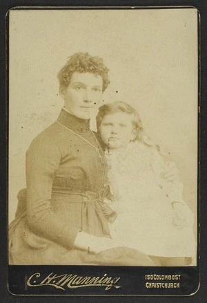 Manning, C H (Christchurch) fl 1880s-1890s :Portrait of unidentified woman and child