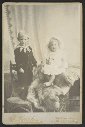 Martin, Alfred (Wanganui) fl 1882-1888 :Portrait of unidentified boy and girl