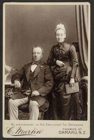 Martin, Charles (Oamaru) 1890-1899 :Portrait of unidentified man and woman