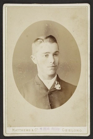 Bear, William (Geelong) fl 1870s-1882 :Portrait of unidentified man