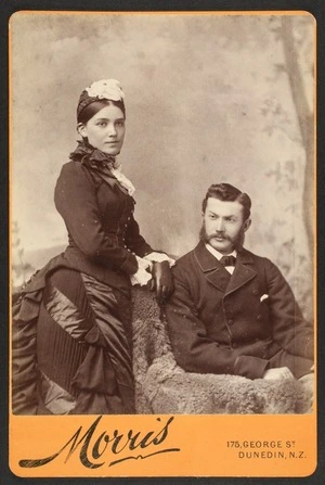 Morris (Dunedin) fl 1873-1899 :Portrait of unidentified man and woman
