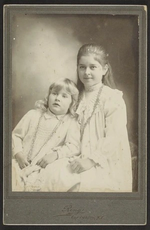 Ring, James (Greymouth) fl 1879-1885 :Portrait of Bertha Sinclair & sister