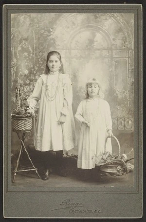 Ring, James (Greymouth) fl 1879-1885 :Portrait of Bertha Sinclair & sister