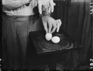 Two eggs on a table