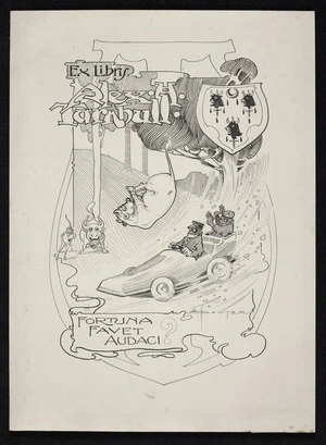 Souter, David Henry, 1862-1935 :[Bookplate of Alexander H Turnbull] Ex libris Alex. H. Turnbull; Fortuna favet audaci.