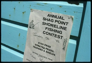 Poster advertising a fishing contest
