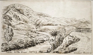 Taylor, Richard, 1805-1873 :Oruru. Nobles house, Sept 29, 1842. Maunga Taniwa.